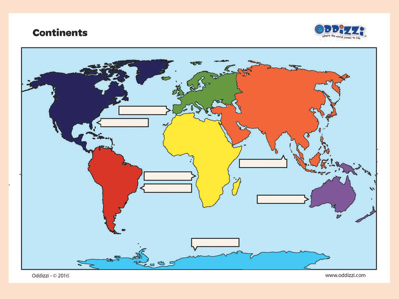 Label The Seven Continents